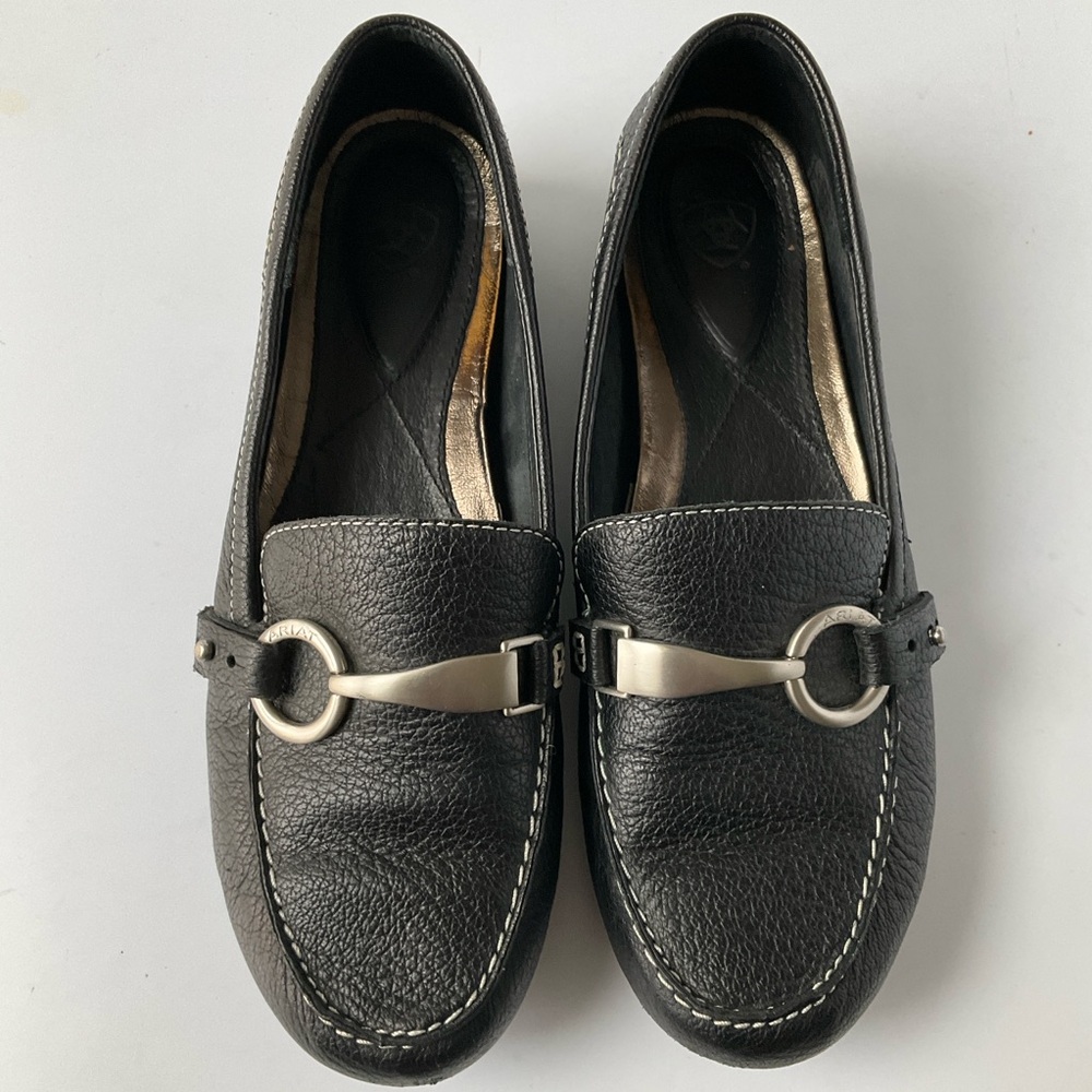 Ariat Black Leather Women Loafers Size 6.5 B - Picture 4 of 10